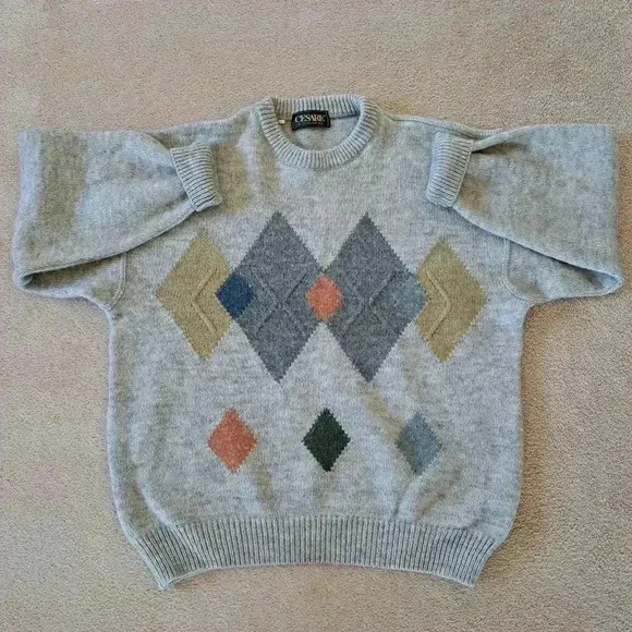 Cesare Sweaters - Vintage Cesare Grey Wool Alpaca Sweater Crewneck Unisex